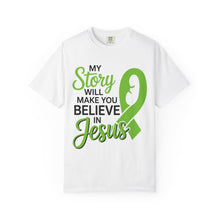 Load image into Gallery viewer, Inspiring Faith T-Shirt - My Story Will Make You Believe in Jesus, Christian Gift, Unisex Tee, Spiritual Apparel, Faith-Based Clothing