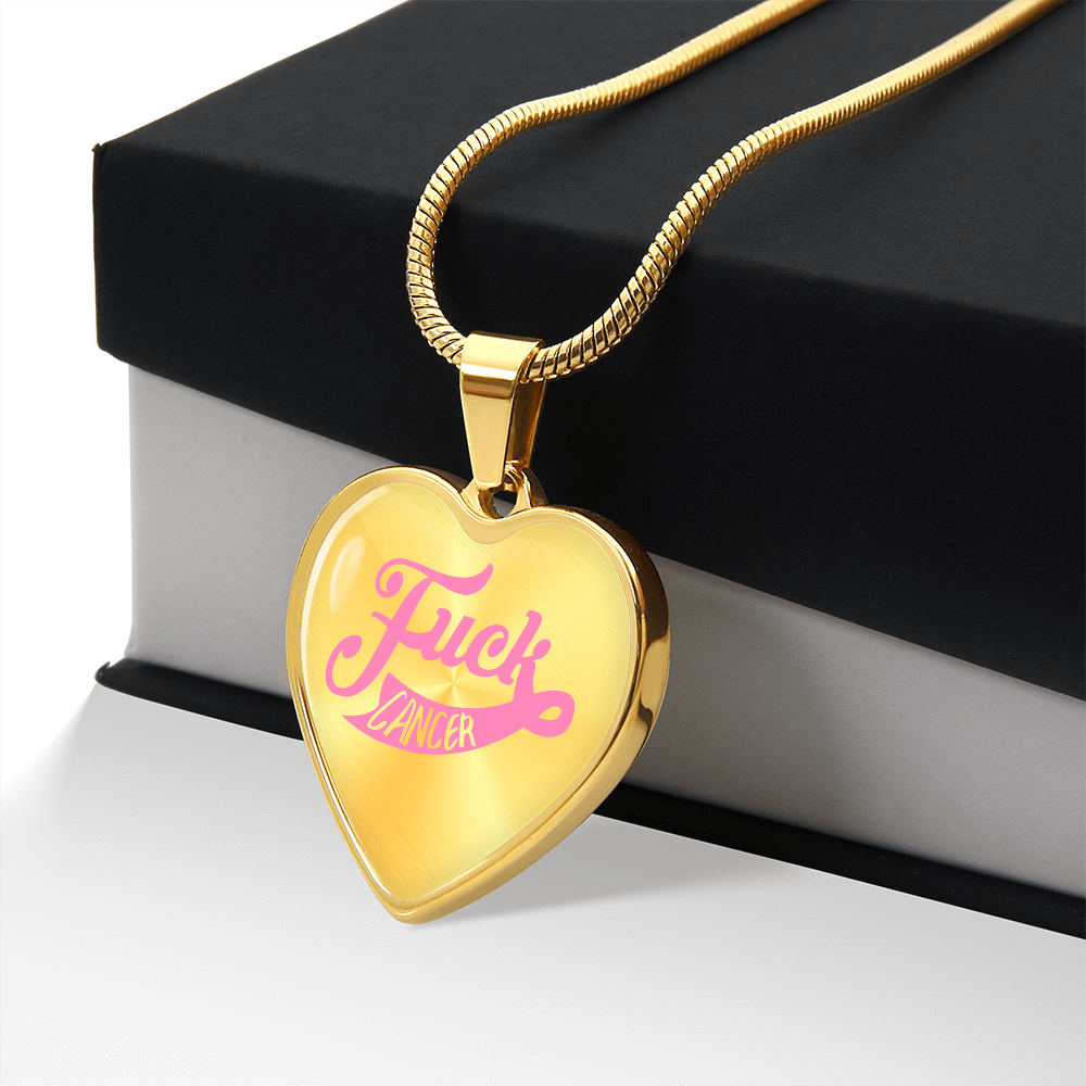 Fuck Cancer Heart Pendant