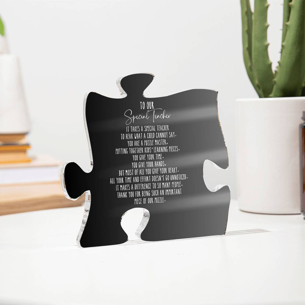 To our Special Teacher Printed Acrylic Puzzle Plaque