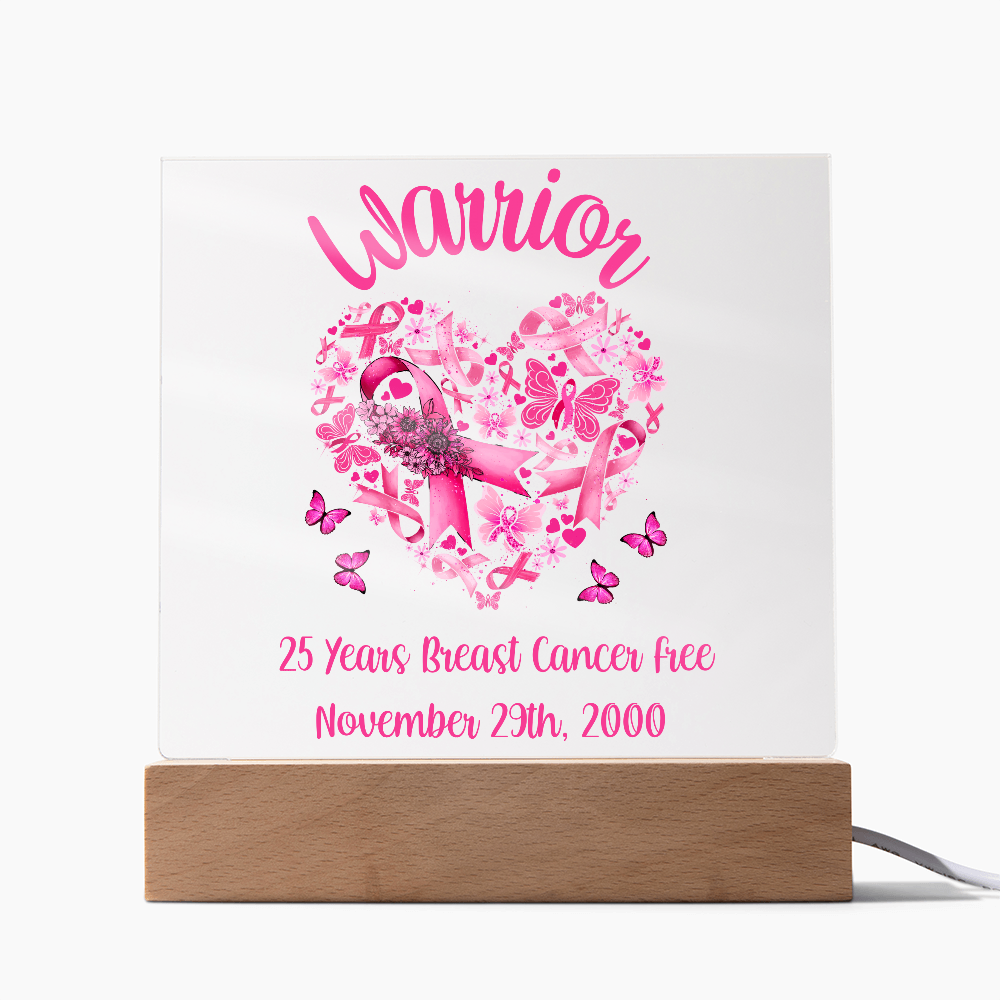 Breast Cancer Warrior Custom Survivor Cancer Free Date