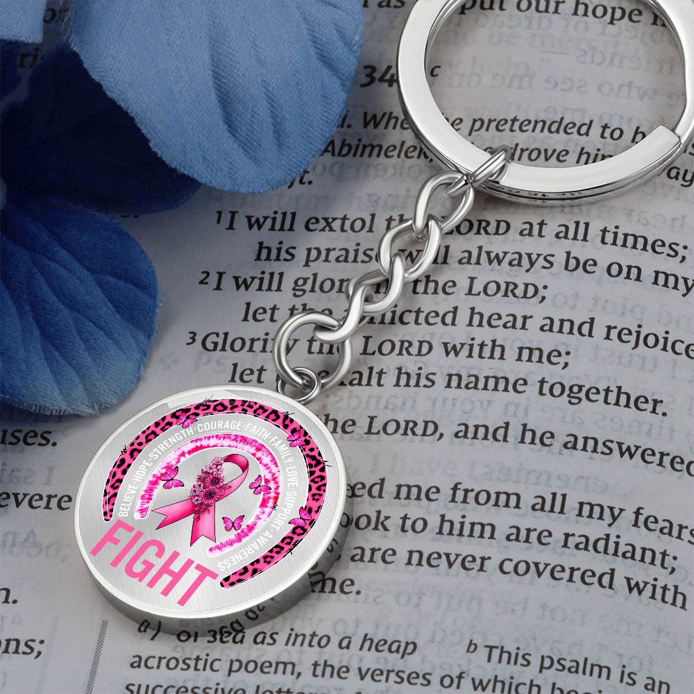 Fight Breast Cancer Warrior Keychain