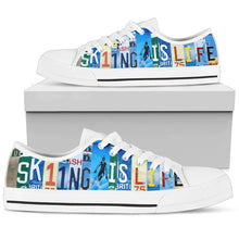 Load image into Gallery viewer, Skiing is Life - Unisex Low Top Shoes White