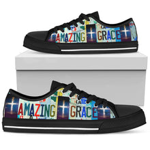Load image into Gallery viewer, Amazing Grace - Unisex Low Top Shoes Black