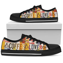 Load image into Gallery viewer, Coffee Lover - Unisex Low Top Shoes Black