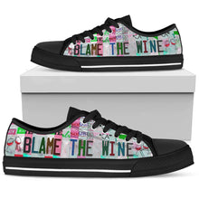Load image into Gallery viewer, Blame The Wine - Unisex Low Top Shoes Black