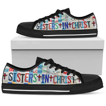 Load image into Gallery viewer, Sisters In Christ - Women’s Low Top Shoes Black