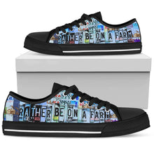 Load image into Gallery viewer, Rather Be On A Farm - Unisex Low Top Shoes Black