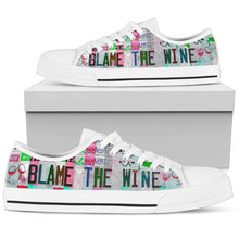 Load image into Gallery viewer, Blame The Wine - Unisex Low Top Shoes White