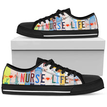Load image into Gallery viewer, Nurse Life - Women’s Low Top Shoes Black