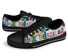 Load image into Gallery viewer, Save The Koala - Unisex Low Top Shoes Black