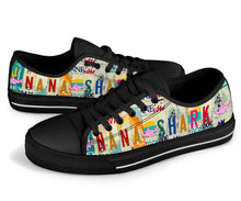Load image into Gallery viewer, Nana Shark - Women’s Low Top Shoes Black