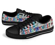 Load image into Gallery viewer, Sisters In Christ - Women’s Low Top Shoes Black