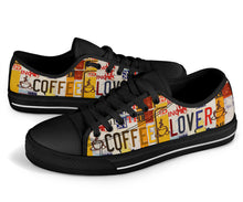 Load image into Gallery viewer, Coffee Lover - Unisex Low Top Shoes Black