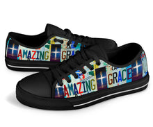 Load image into Gallery viewer, Amazing Grace - Unisex Low Top Shoes Black