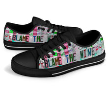 Load image into Gallery viewer, Blame The Wine - Unisex Low Top Shoes Black