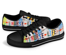 Load image into Gallery viewer, Nurse Life - Women’s Low Top Shoes Black