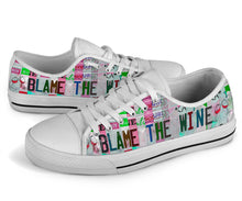 Load image into Gallery viewer, Blame The Wine - Unisex Low Top Shoes White
