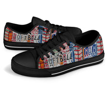 Load image into Gallery viewer, Softball Mom - Women’s Low Top Shoes Black