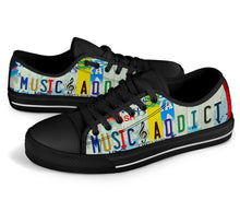 Load image into Gallery viewer, Music Addict - Unisex Low Top Shoes Black