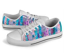 Load image into Gallery viewer, I'm a Unicorn - Women’s Low Top Shoes White