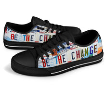 Load image into Gallery viewer, Be The Change - Unisex Low Top Shoes Black