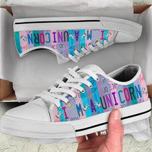Load image into Gallery viewer, I'm a Unicorn - Women’s Low Top Shoes White