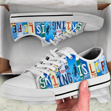 Load image into Gallery viewer, Skiing is Life - Unisex Low Top Shoes White