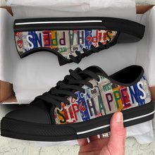 Load image into Gallery viewer, Sip Happens - Unisex Low Top Shoes Black