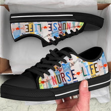 Load image into Gallery viewer, Nurse Life - Women’s Low Top Shoes Black