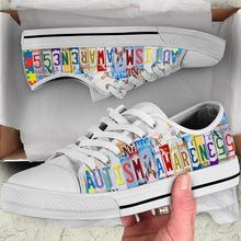 Load image into Gallery viewer, Autism Awareness - Unisex Low Top Shoes White