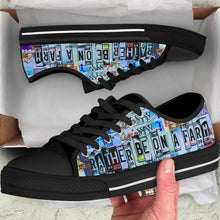 Load image into Gallery viewer, Rather Be On A Farm - Unisex Low Top Shoes Black