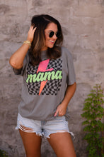 Load image into Gallery viewer, Mama Checkered Lightning Bolt Tee/Long Sleeve
