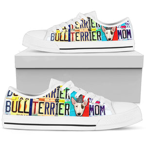 Bull Terrier Mom - Women’s Low Top Shoes White