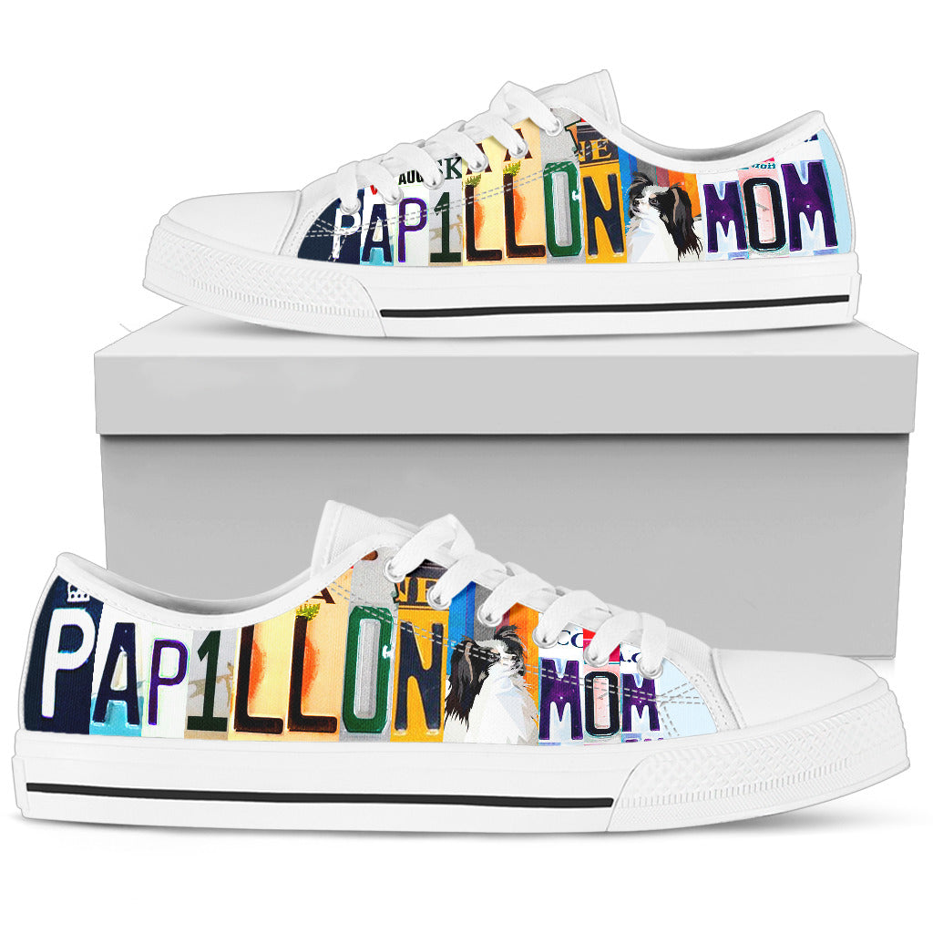 Papillon Mom - Women’s Low Top Shoes White