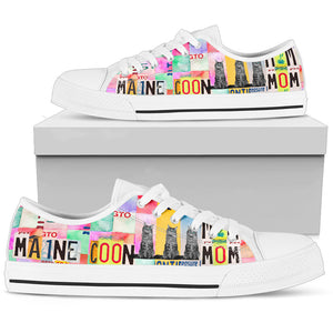 Maine Coon Mom - Women’s Low Top Shoes White