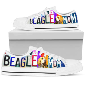 Beagle Mom - Women’s Low Top Shoes White