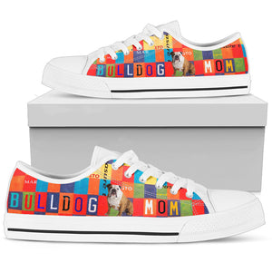 Bulldog Mom - Women’s Low Top Shoes White