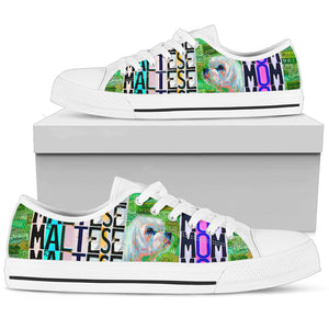 Maltese Mom - Women’s Low Top Shoes White