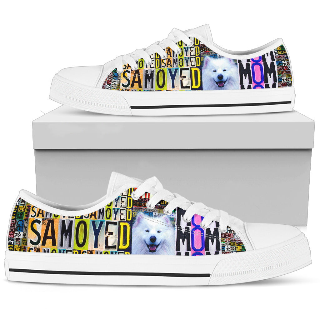 Samoyed Mom - Women’s Low Top Shoes White