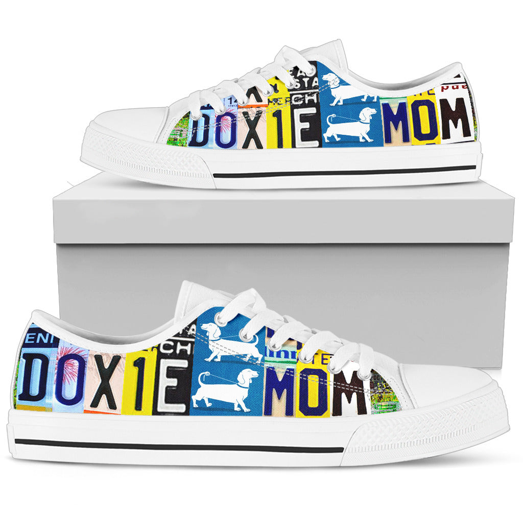 Doxie Mom - Women’s Low Top Shoes White