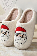 Load image into Gallery viewer, White Christmas Santa Clause Graphic Plush Slippers
