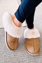 Load image into Gallery viewer, Camel Plush Suede Winter Home Slippers
