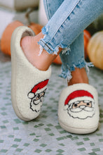 Load image into Gallery viewer, White Christmas Santa Clause Graphic Plush Slippers
