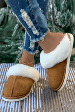 Load image into Gallery viewer, Camel Plush Suede Winter Home Slippers
