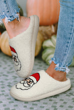 Load image into Gallery viewer, White Christmas Santa Clause Graphic Plush Slippers
