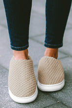 Load image into Gallery viewer, Pale Khaki Two-tone Knitted Warm Homewear Slippers
