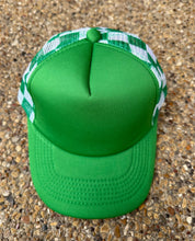 Load image into Gallery viewer, **SALE** RTS Green Checkered Trucker Hat
