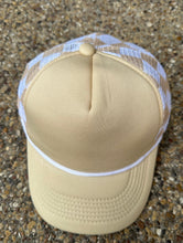 Load image into Gallery viewer, **SALE** RTS Tan Checkered Trucker Hat
