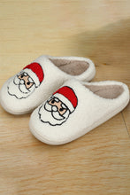 Load image into Gallery viewer, White Christmas Santa Clause Graphic Plush Slippers
