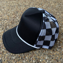 Load image into Gallery viewer, **SALE**RTS Black Checkered Trucker Hat
